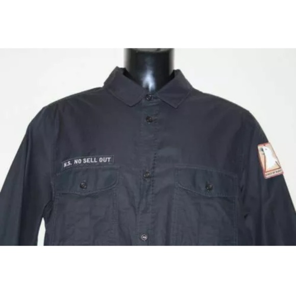 APC MEN’S BLACK RUE MADAME PARIS MILITARY SHIRT SM - Picture 2 of 9